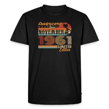 Une légende est née en novembre 1961 - 1961 - T-shirt Premium bio Homme - noir - Devant - Nico (187cm)