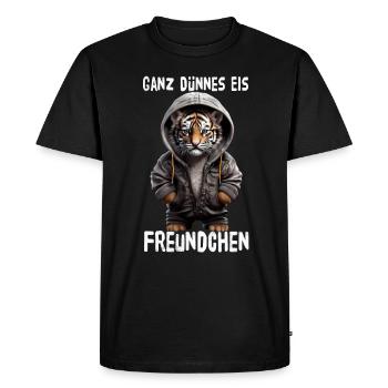 Glace très mince ami tigre - T-shirt Premium bio Homme - noir - Devant - Nico (187cm)