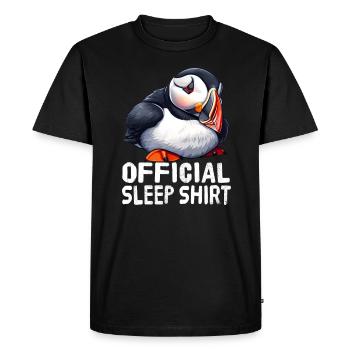 Official Atlantic Puffin Sleep Shirt - Men's Premium Organic T-Shirt - black - Front - Nico (187cm)
