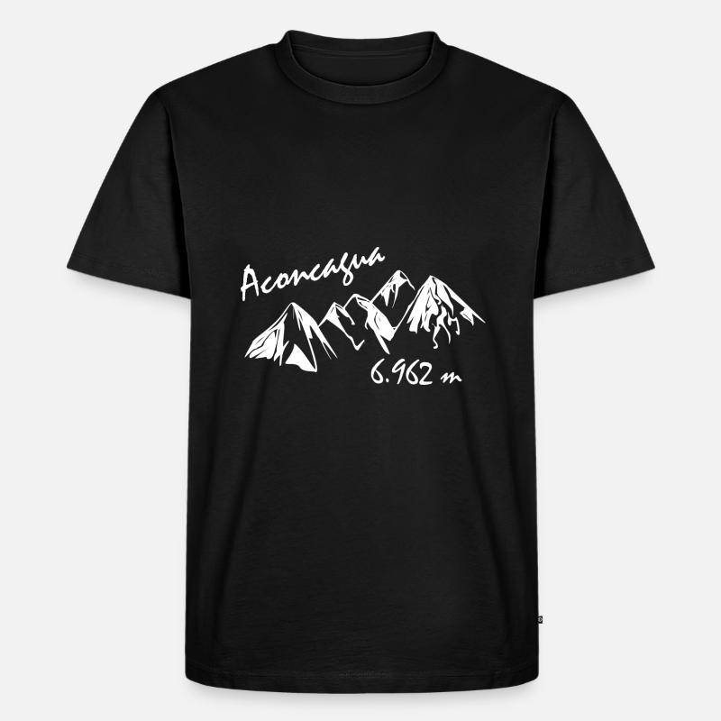 Aconcagua - Männer Premium Bio T-Shirt - Schwarz