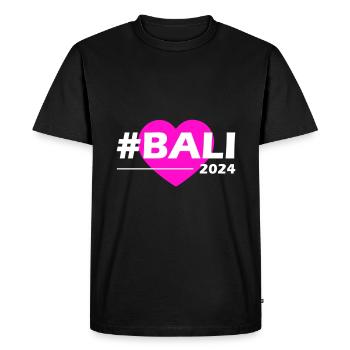 Bali 2024 Heart Love - Men's Premium Organic T-Shirt - black - Front - Nico (187cm)
