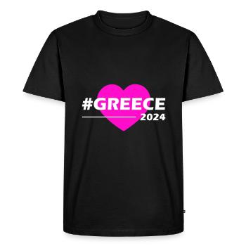 Grèce 2024 Amour du cœur - T-shirt Premium bio Homme - noir - Devant - Nico (187cm)
