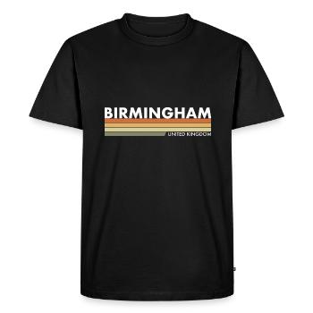 Birmingham UK British British - Men's Premium Organic T-Shirt - black - Front - Nico (187cm)