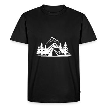 Camping Zelten Outdoor - T-shirt Premium bio Homme - noir - Devant - Nico (187cm)