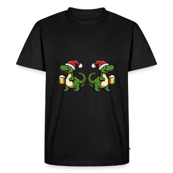 Équipe de bière de Noël dinosaure brontosaure - T-shirt Premium bio Homme - noir - Devant - Nico (187cm)