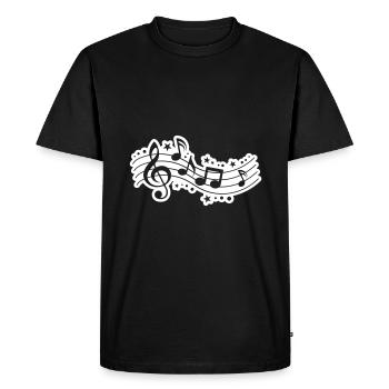 Notes de musique Clef Musique - T-shirt Premium bio Homme - noir - Devant - Nico (187cm)