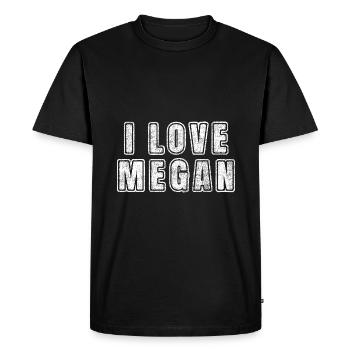 Amour Megan Retro Coeur Nom Texte Amour Dire - T-shirt Premium bio Homme - noir - Devant - Nico (187cm)