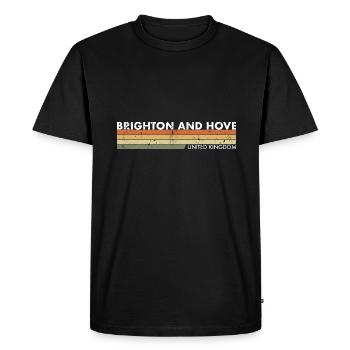 Brighton And Hove Royaume-Uni Vintage Britannique - T-shirt Premium bio Homme - noir - Devant - Nico (187cm)