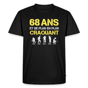 Cadeau Homme Humour 68 ans - T-shirt Premium bio Homme - noir - Devant - Nico (187cm)