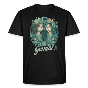 Gémeaux Zodiaque Horoscope Gémeaux Gémeaux Horoscope Gémeaux Gémeaux - T-shirt Premium bio Homme - noir - Devant - Nico (187cm)