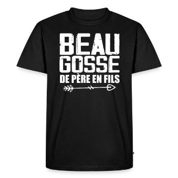 Beau Gosse De Père En Fils - T-shirt Premium bio Homme - noir - Devant - Nico (187cm)