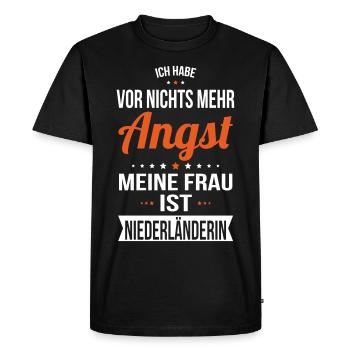 My wife is Dutch - gift idea humor - Men's Premium Organic T-Shirt - black - Front - Nico (187cm)