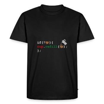 Programmer Gift Coffee Caffeine Code Code - Men's Premium Organic T-Shirt - black - Front - Nico (187cm)