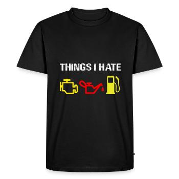 Voiture - Voiture - Choses que je déteste - T-shirt Premium bio Homme - noir - Devant - Nico (187cm)