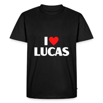 I Love Lucas Red Heart Love Fan Gift - Men's Premium Organic T-Shirt - black - Front - Nico (187cm)