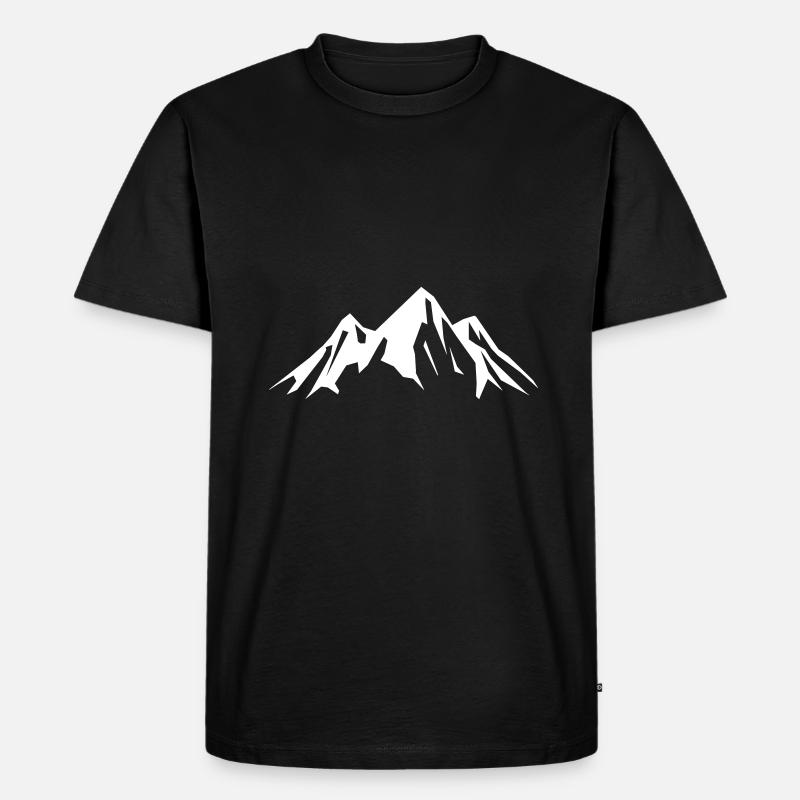 mountains berge icon - Männer Premium Bio T-Shirt - Schwarz