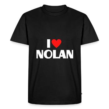 I Love Nolan Red Heart Love Fan Gift - Men's Premium Organic T-Shirt - black - Front - Nico (187cm)