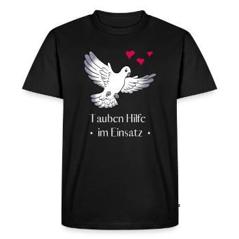 Aide aux pigeons sur le terrain - T-shirt Premium bio Homme - noir - Devant - Nico (187cm)