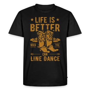 Danse en ligne - T-shirt Premium bio Homme - noir - Devant - Nico (187cm)