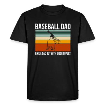 Baseball Dad Vintage Retro Gift Shirt - Men's Premium Organic T-Shirt - black - Front - Nico (187cm)