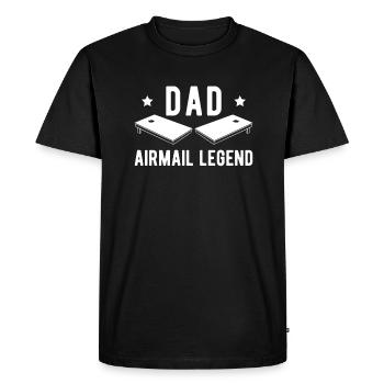 Dad Airmail Legend Shirt Gift - Men's Premium Organic T-Shirt - black - Front - Nico (187cm)