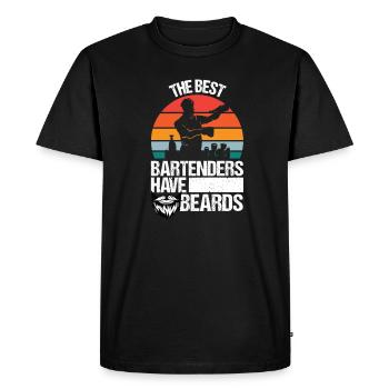Les meilleurs barmans ont un cadeau de chemise de barbe - T-shirt Premium bio Homme - noir - Devant - Nico (187cm)