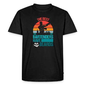 Les meilleurs barmans ont un cadeau de chemise de barbe - T-shirt Premium bio Homme - noir - Devant - Nico (187cm)