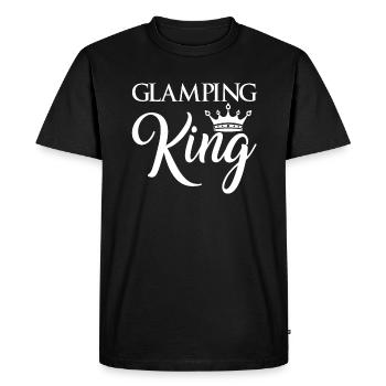 Glamping King Partnerlook Chemise Cadeau Camping - T-shirt Premium bio Homme - noir - Devant - Nico (187cm)