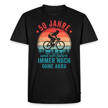 Radfahrer 50. Geburtstag Fahrrad ohne Akku - Männer Premium Bio T-Shirt - Schwarz - Vorne - Nico (187cm)