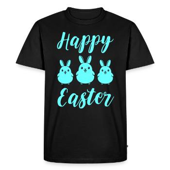 Joyeux lapins de Pâques - T-shirt Premium bio Homme - noir - Devant - Nico (187cm)