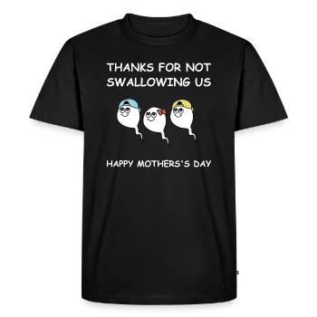 Le bâillon de la mère heureuse | , des dictons amusants - T-shirt Premium bio Homme - noir - Devant - Nico (187cm)