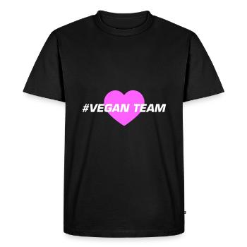 Vegan Team Heart - Men's Premium Organic T-Shirt - black - Front - Nico (187cm)