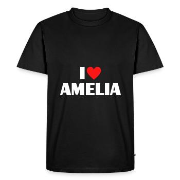 J’aime Amelia Red Heart Love Fan Gift - T-shirt Premium bio Homme - noir - Devant - Nico (187cm)