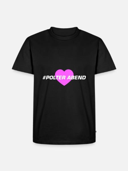 Polterabend Herz - Männer Premium Bio T-Shirt - Schwarz