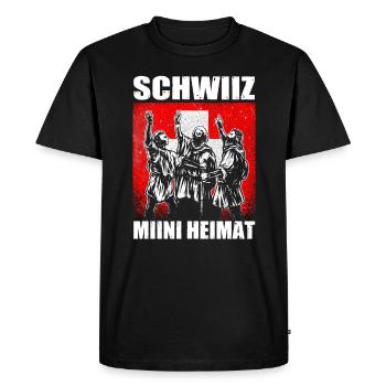 Switzerland Home Rütli Oath Patriot Gift de - Men's Premium Organic T-Shirt - black - Front - Nico (187cm)