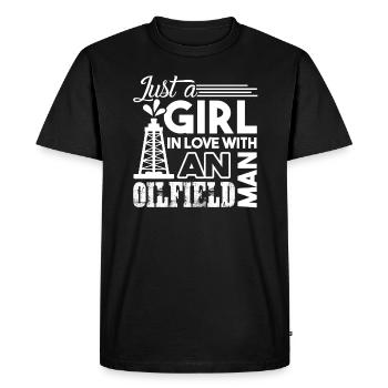 Champ pétrolifère juste une fille dans l’amour avec l’homme de champ pétrolifère - T-shirt Premium bio Homme - noir - Devant - Nico (187cm)
