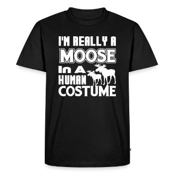 Moose I'm Really A Moose - Men's Premium Organic T-Shirt - black - Front - Nico (187cm)