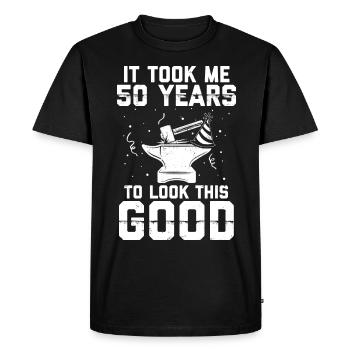 Forging Birthday Gift | Blacksmith Birthday - Men's Premium Organic T-Shirt - black - Front - Nico (187cm)