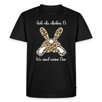 Ach du dickes ei wo sind meine Eier Hase Kaninchen - Männer Premium Bio T-Shirt - Schwarz - Vorne - Nico (187cm)