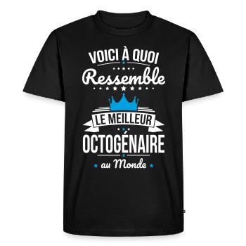 A quoi ressemble le meilleur octogénaire au monde - T-shirt Premium bio Homme - noir - Devant - Nico (187cm)