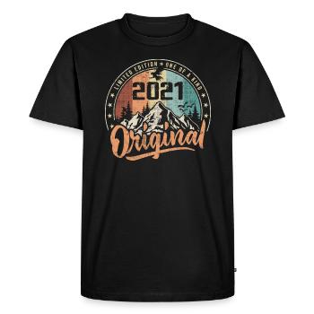 Original 2021 Rétro Cadeau Anniversaire Né En 2021 - T-shirt Premium bio Homme - noir - Devant - Nico (187cm)
