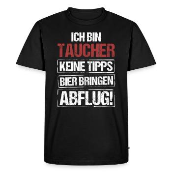 I'm a diver - bring beer and take off - Men's Premium Organic T-Shirt - black - Front - Nico (187cm)