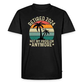 Retiré en 2024 n’est plus mon problème - T-shirt Premium bio Homme - noir - Devant - Nico (187cm)