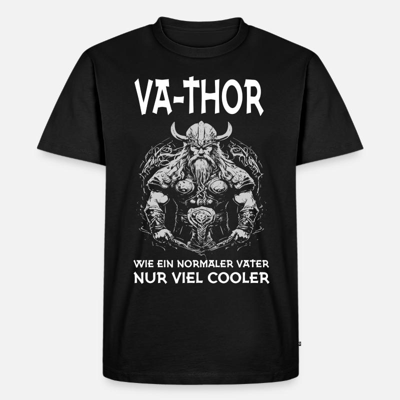 Vathor Vater Wikinger - Männer Premium Bio T-Shirt - Schwarz