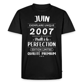 18th Birthday - June 2007 Perfection - Men's Premium Organic T-Shirt - black - Front - Nico (187cm)
