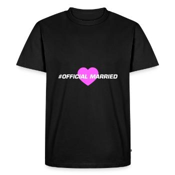 Married Wedding Heart - Men's Premium Organic T-Shirt - black - Front - Nico (187cm)
