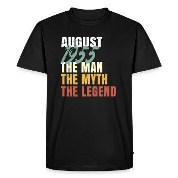 Août 1955 Rétro L’Homme Le Mythe La Légende - T-shirt Premium bio Homme - noir - Devant - Nico (187cm)