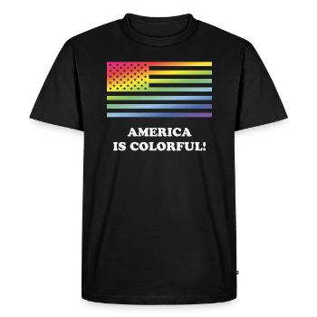 L’Amérique est colorée ! (Stars And Stripes) - T-shirt Premium bio Homme - noir - Devant - Nico (187cm)