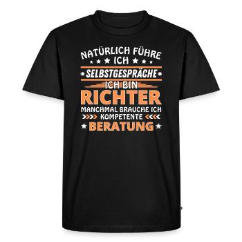 Je me parle à soi-même - Édition Richter - T-shirt Premium bio Homme - noir - Devant - Nico (187cm)