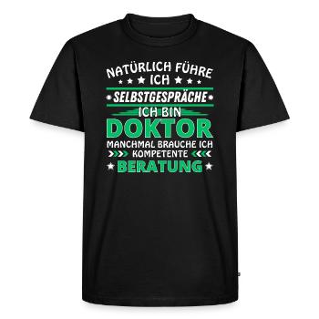 Je me parle à soi-même - Édition Docteur - T-shirt Premium bio Homme - noir - Devant - Nico (187cm)